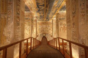 An ancient Egyptian tomb.