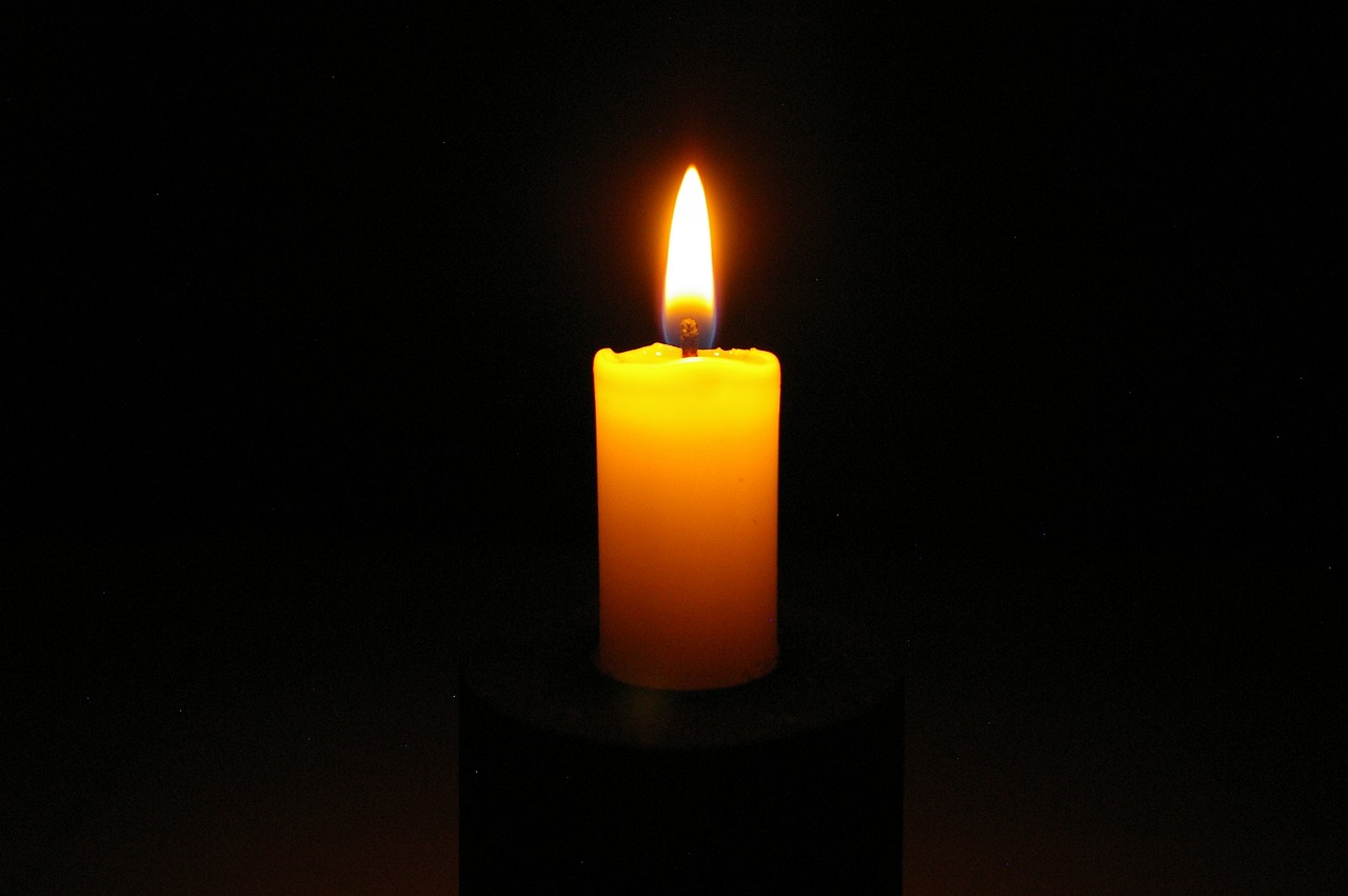 Candle in the dark.